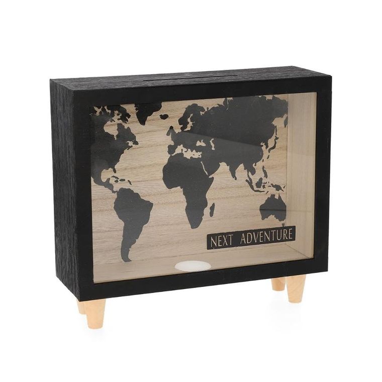 Homla, Moneybox Next Adventure, skarbonka, czarna, 21-7-19 cm