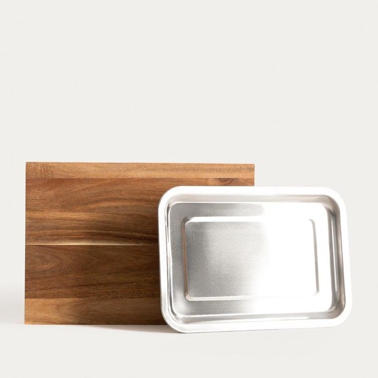 Homla, Mooka, deska do krojenia z metalowym pojemnikiem, 35-25 cm