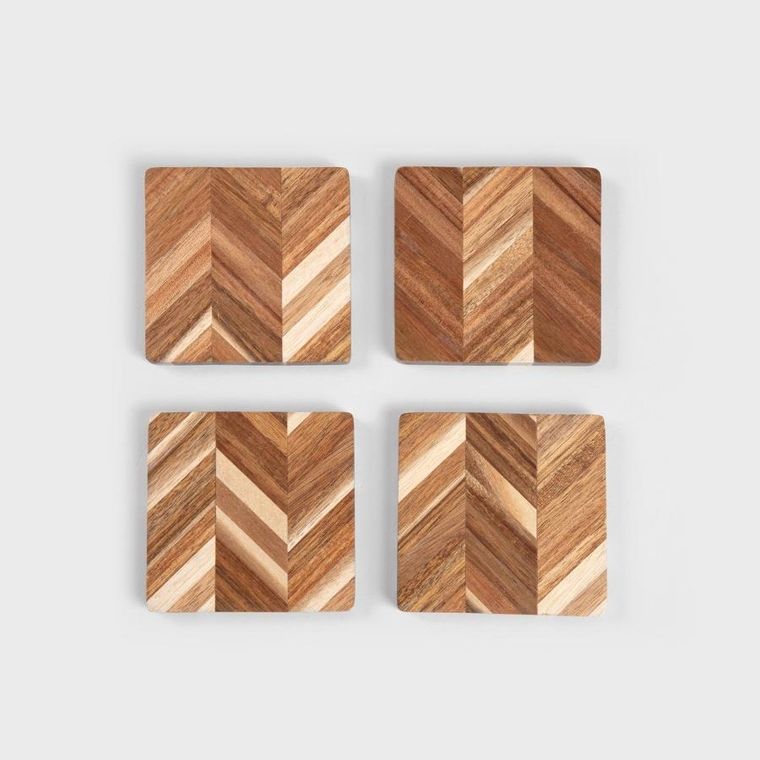 Homla, Mooka, podkładki, drewniane kwadratowe, 4 szt.