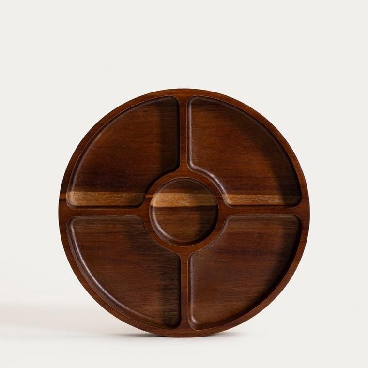 Homla, Mooka, półmisek, z drewna akacjowego z pięcioma przegródkami, 29 cm