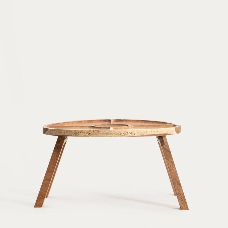 Homla, Mooka, stolik, akacjowy okrągły, 37-20 cm