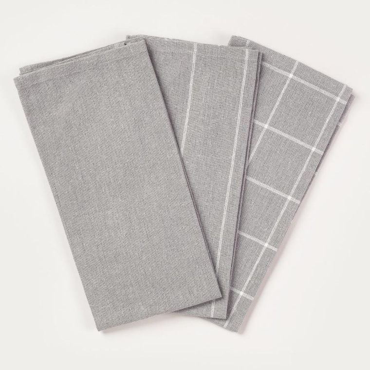 Homla, Morgan, zestaw ścierek kuchennych, szare, 45-65 cm, 3 szt.