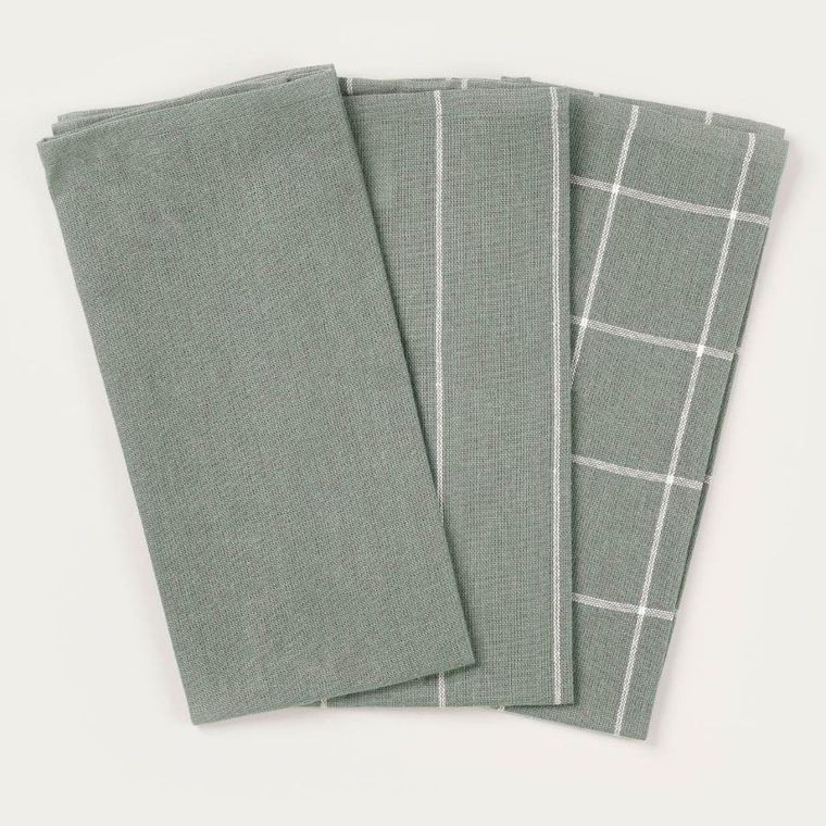 Homla, Morgan, zestaw ścierek kuchennych, zielone, 45-65 cm, 3 szt.