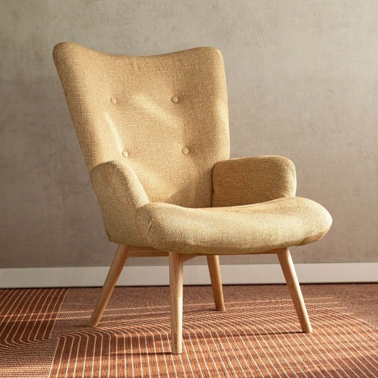 Homla, Moss Pop, Fotel w tkaninie musztardowy, 72-73-96 cm, 882857