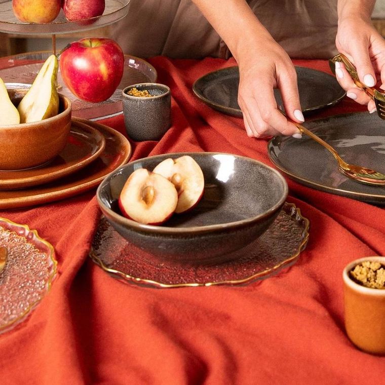 Homla, Mystic, talerz, głęboki szary, 19 cm