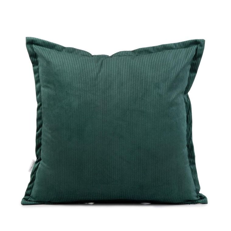 Homla, Nantu, poszewka, welwetowa imitacja sztruksu zielona, 45-45+1.5 cm