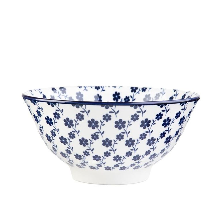 Homla, Navia, miska, granatowa w kwiatuszki, 16 cm