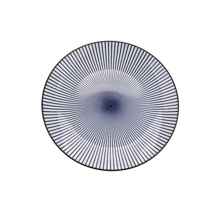 Homla, Navia, talerz obiadowy, granatowy z brązową obwódką, 27 cm