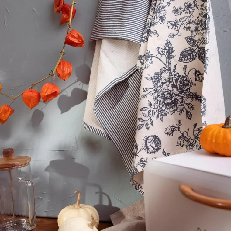 Homla, Nele, zestaw ścierek kuchennych, w kwiaty, 45-65 cm