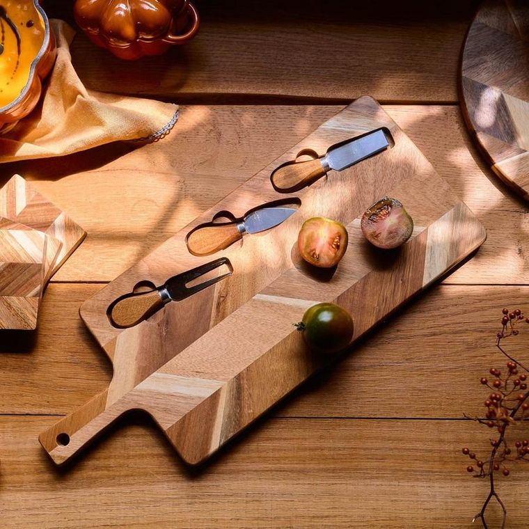 Homla, Nevado, deska, do serwowania z 3 nożykami, 48-20 cm