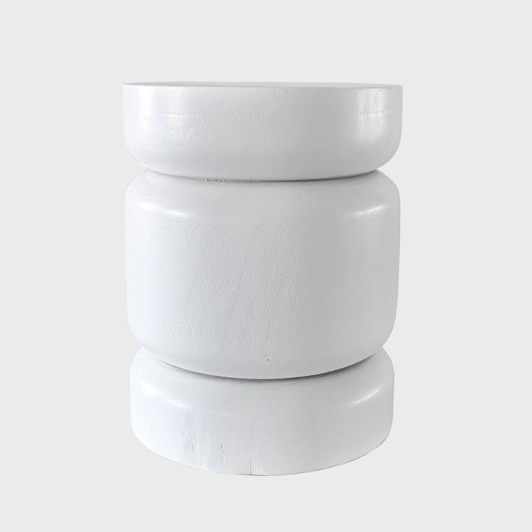 Homla, Nigrum, stolik kawowy, drewniany, biały, 32-32-40 cm