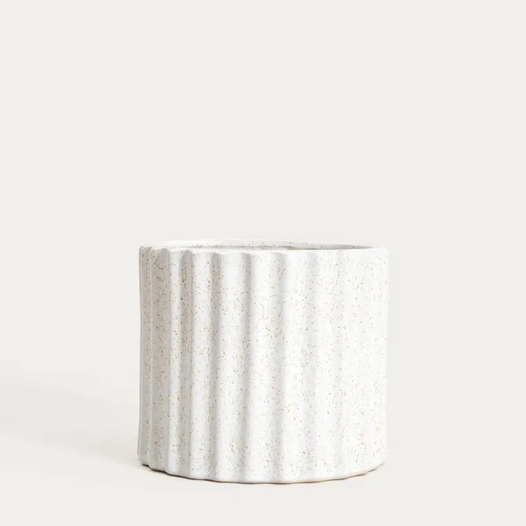 Homla, Novo, osłonka na doniczkę, ryflowana, 15-15-13 cm