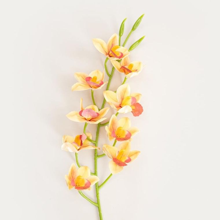 Homla, Orkid, gałązka sztuczna, orchidea żółta, 109 cm