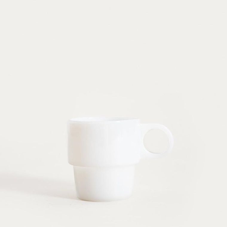 Homla, Pallora, szklanka, z uchem z mlecznego szkła biała, 0,25l