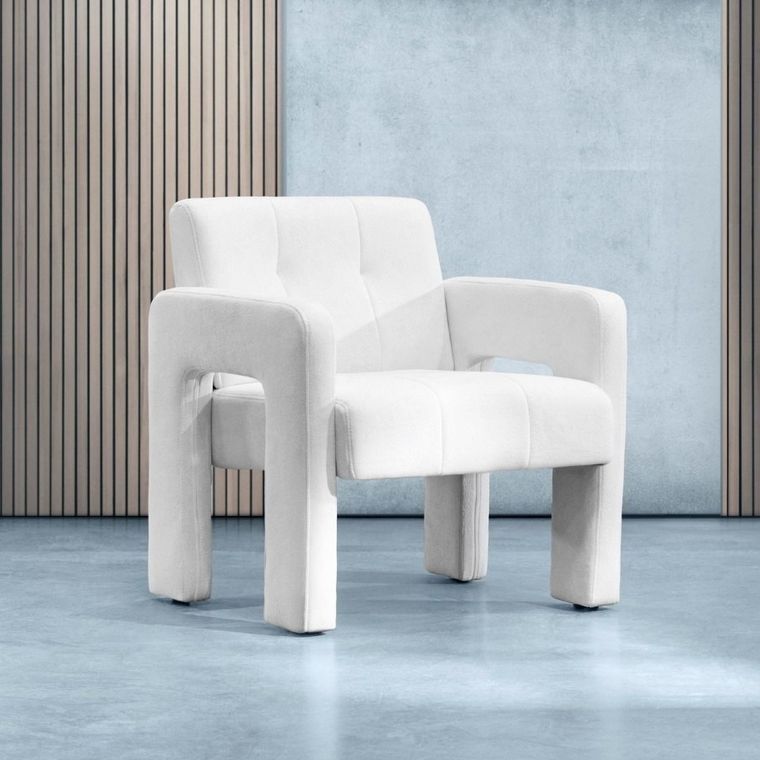 Homla, Pelle, fotel, biały, 68-69-75 cm, 737763