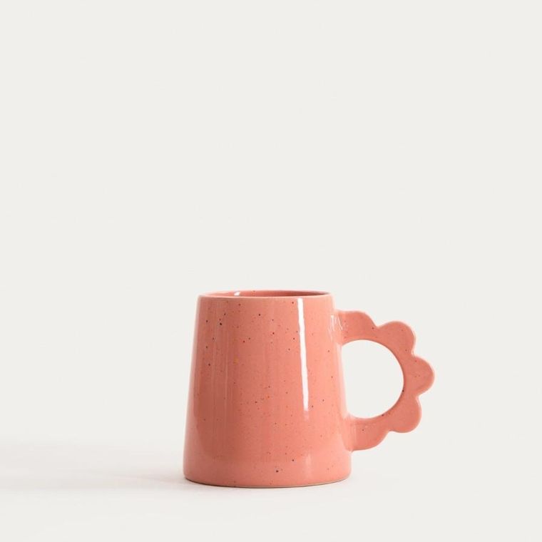 Homla, Pelma, kubek, różowy z uchem w kształcie kwiatka, 0,4l