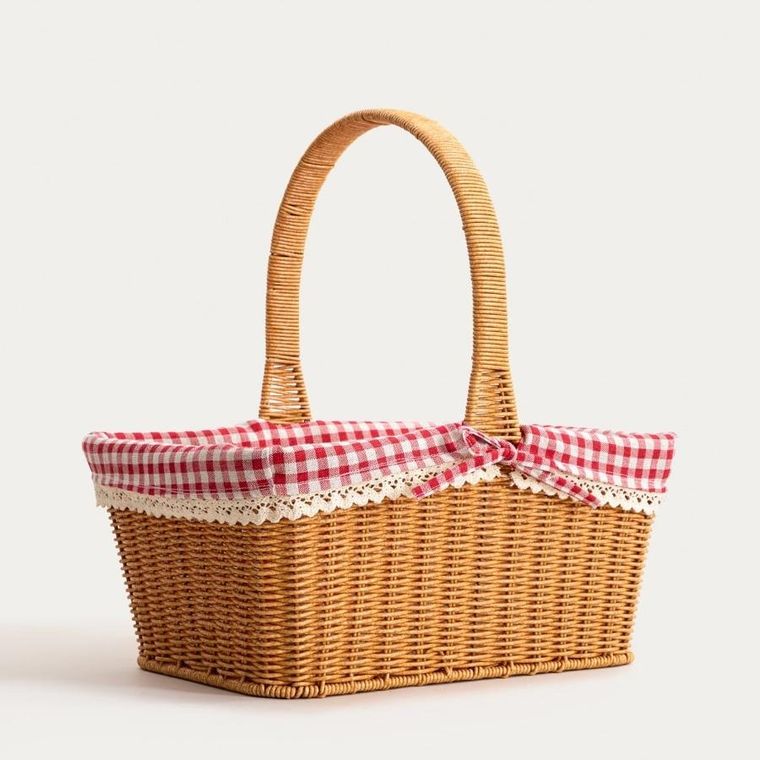 Homla, Perlotte, kosz, zakupowy w kratkę, 38-26 cm