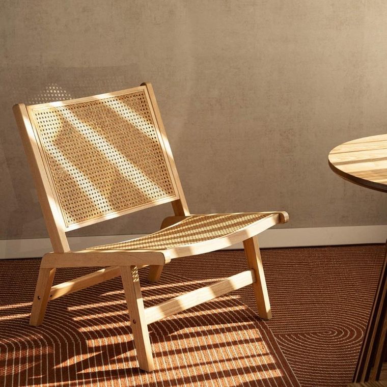 Homla, Polura, Fotel rattanowe naturalne, 65-79-70 cm, 869483