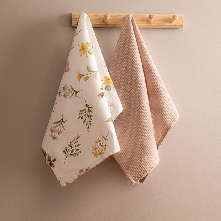 Homla, Prima, zestaw ścierek kuchennych, z motywem łąki, 50-70 cm, 2 szt.