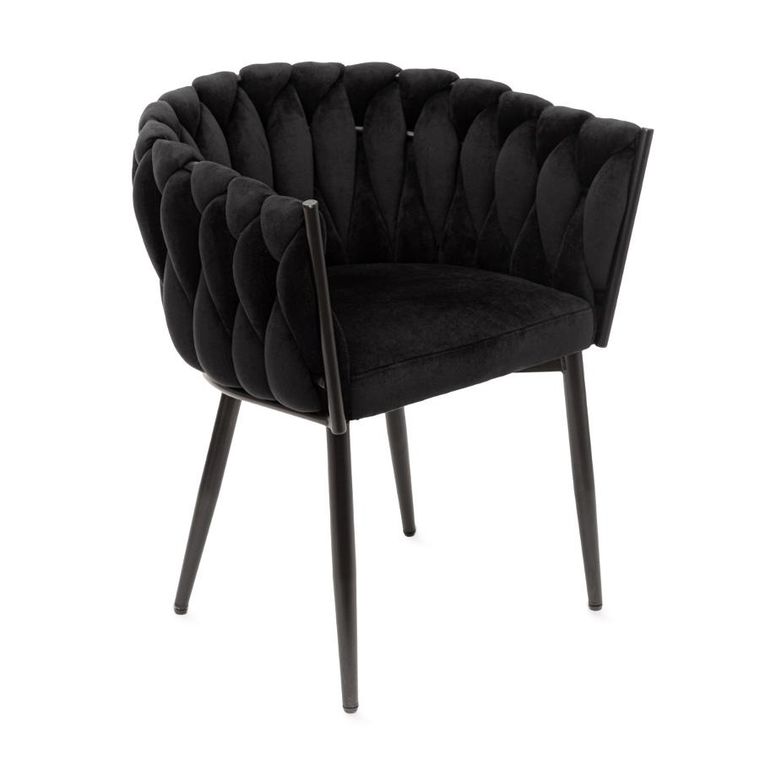 Homla, Prinssi, krzesło, welurowe czarne, 64-54-73 cm