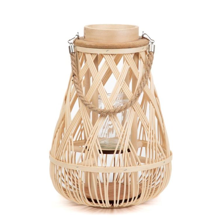 Homla, Radiant, lampion, pleciony naturalny, 35 cm