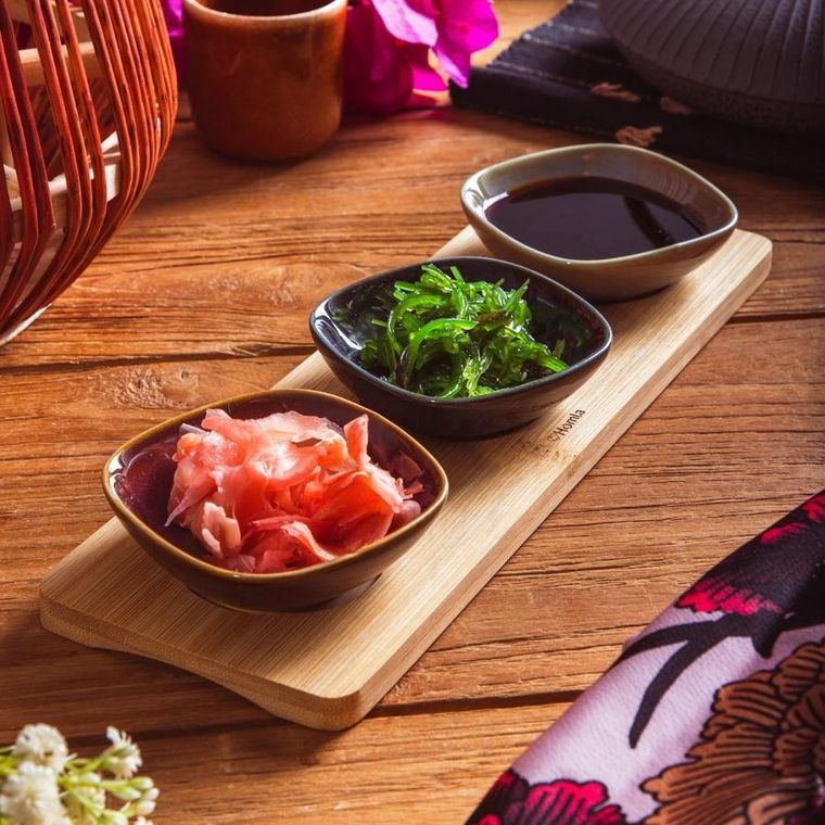 Homla, Rambla, zestaw miseczek z prostokątną podstawką, 29-3,5 cm