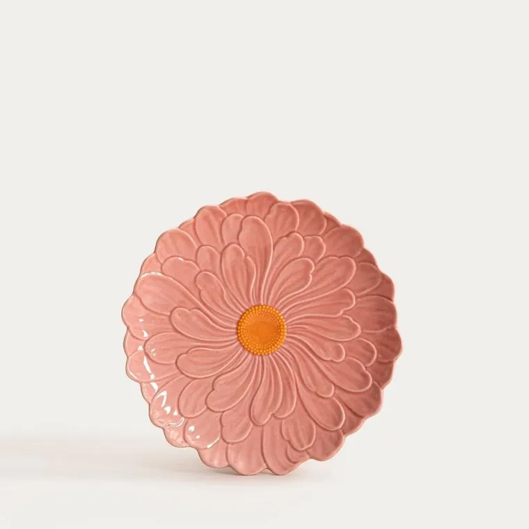 Homla, Rasset, talerz, deserowy z kwiatem różowy, 20 cm