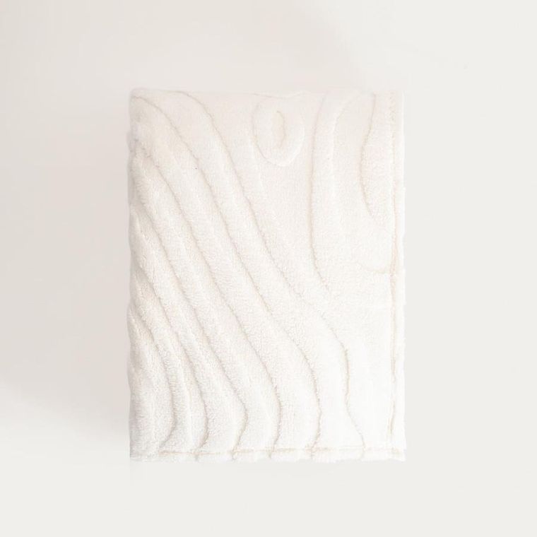 Homla, Raul, koc puszysty ze strukturalnym wzorem ecru, 150-200 cm