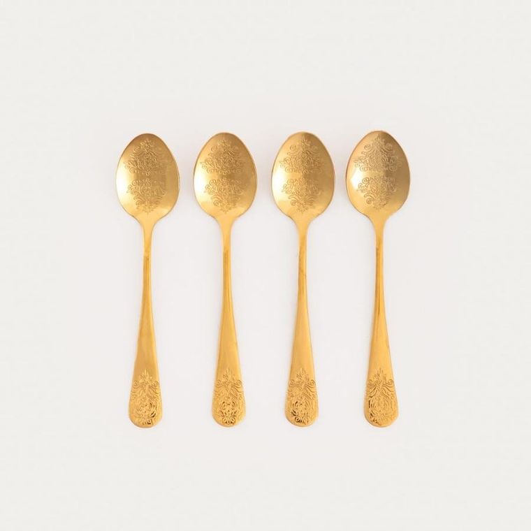 Homla, Regalia, zestaw łyżeczek do herbaty, złotych, 4 szt.
