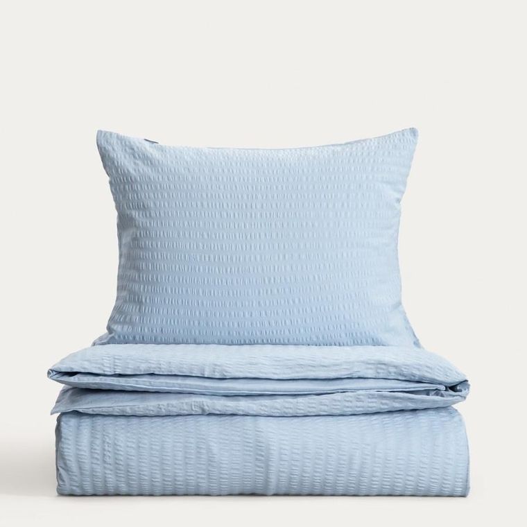 Homla, Retie, pościel, z kory bawełnianej błękitna, 160-200 cm