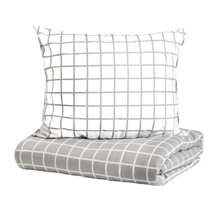 Homla, Reyes, pościel, bawełniana dwustonna szaro-biała, 140-200 cm