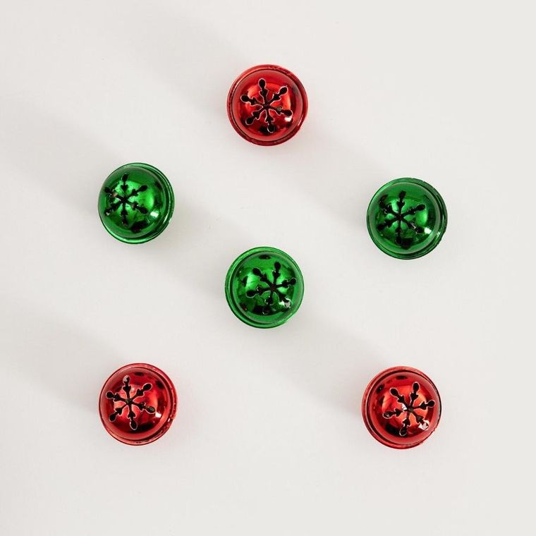 Homla, Rija Ameri, zestaw zawieszek, dzwonki czerwono-zielone, 6 szt.