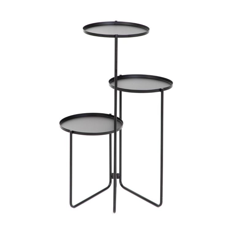 Homla, Roh, kwietnik, trzypoziomowy czarny, 25-48/70 cm