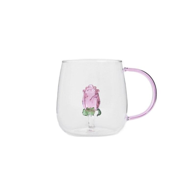 Homla, Rosado, szklanka, z różą, 0,4l