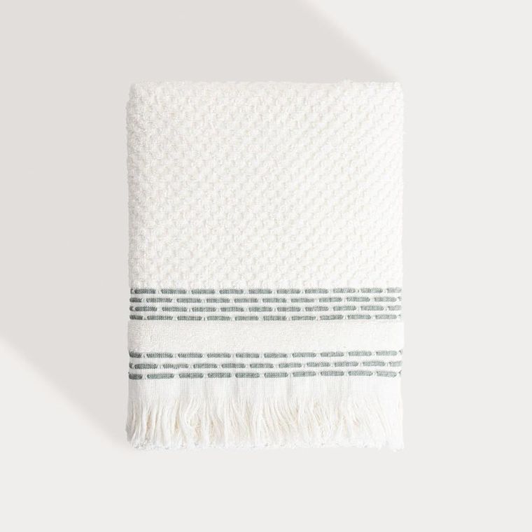 Homla, Rosop, ręcznik, boho z granatowymi paskami, 70-130 cm