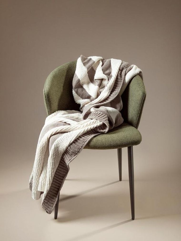 Homla, Rudens, koc w pasy ecru, 130-170 cm