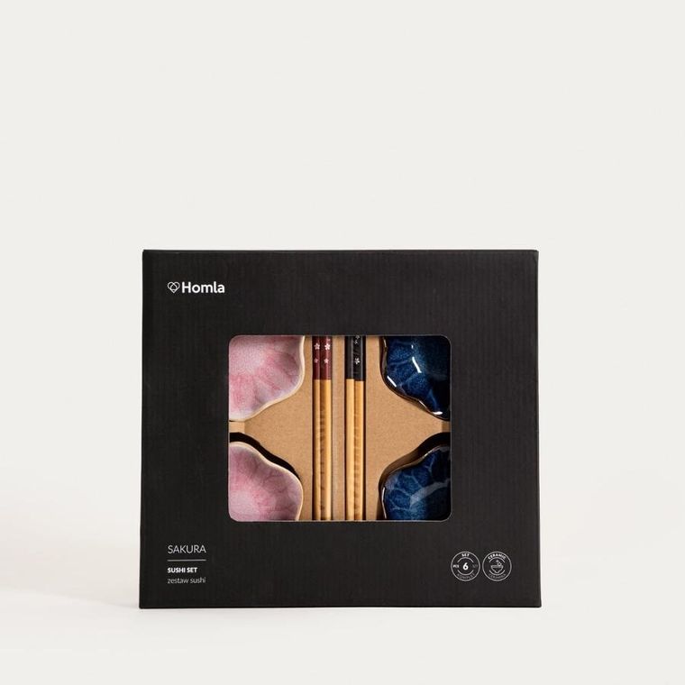 Homla, Sakura, zestaw, do sushi różowy w kształcie kwiatka, 6 elementów