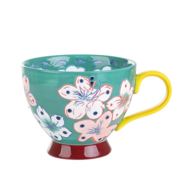 Homla, Salva, Kubek rręcznie malowany turkusowy, 0,4 l, 886596