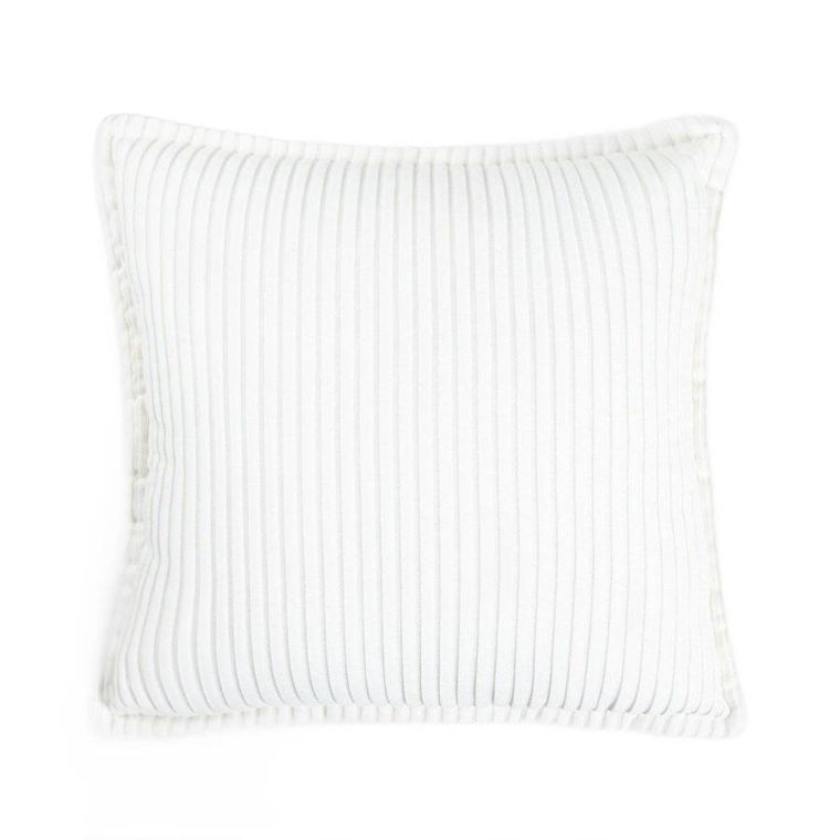 Homla, Samt, poszewka, welurowa struktura sztruksu biała, 45-45 cm