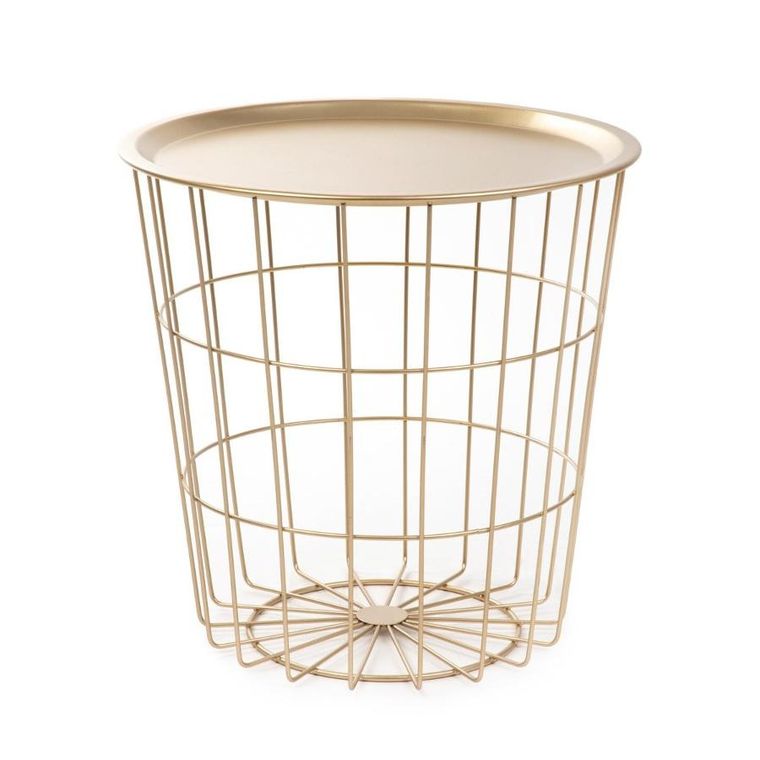 Homla, Scandi, stolik, złoty ze złotym blatem, 41-41-41 cm