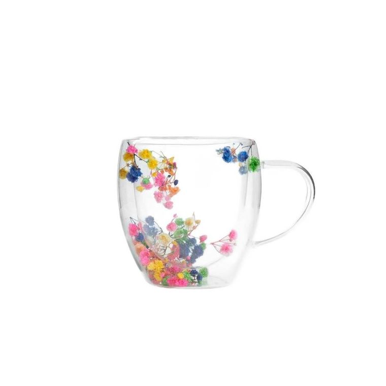 Homla, Seco, szklanka, z podwójną ścianką i kwiatami, 0,25l