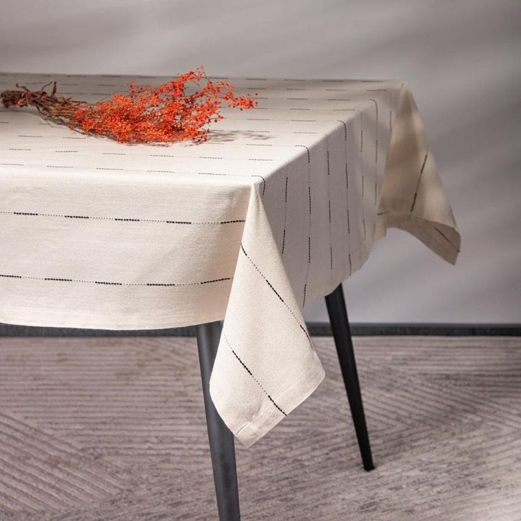 Homla, Seda, obrus, ze wzorem ecru, 130-180