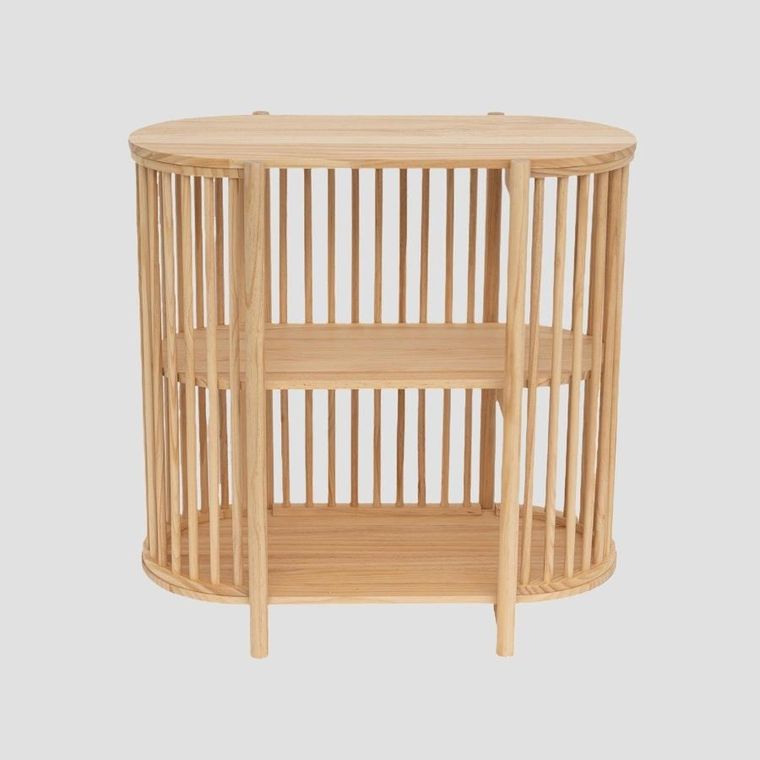 Homla, Sensus, regał, drewniany naturalny, 80-45-80 cm