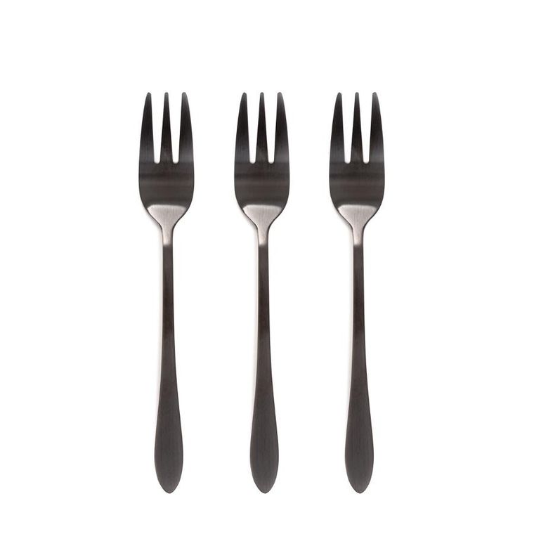 Homla, Stilo, zestaw widelczyków do ciasta, czarnych, 3 szt.