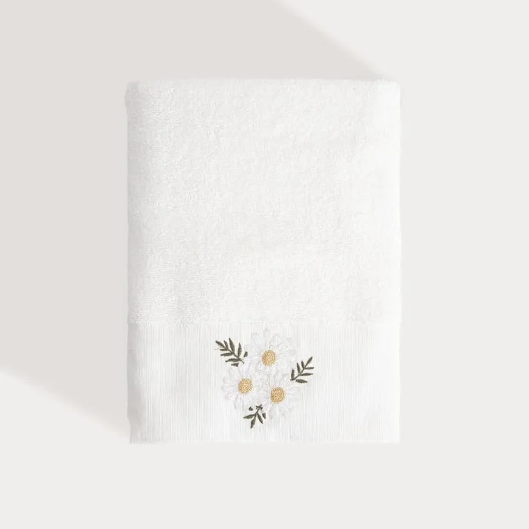 Homla, Sunflower, ręcznik, z haftowanymi stokrotkami, 70-130 cm