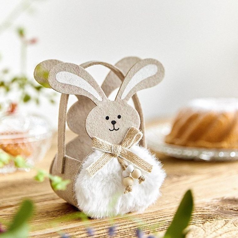 Homla, Tarra, koszyk z filcu, zając, 13-15 cm