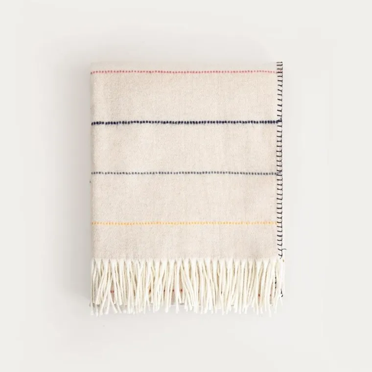 Homla, Tilbe, koc z ozdobnymi kolorowymi przeszyciami, 150-200 cm