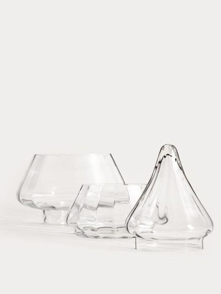 Homla, Tinsel, choinka, szklana ryflowana, 39-25 cm