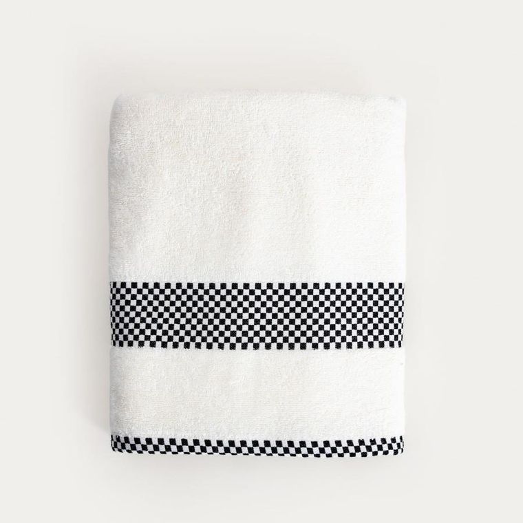 Homla, Tiva, ręcznik, z czarną kratką, 70-130 cm