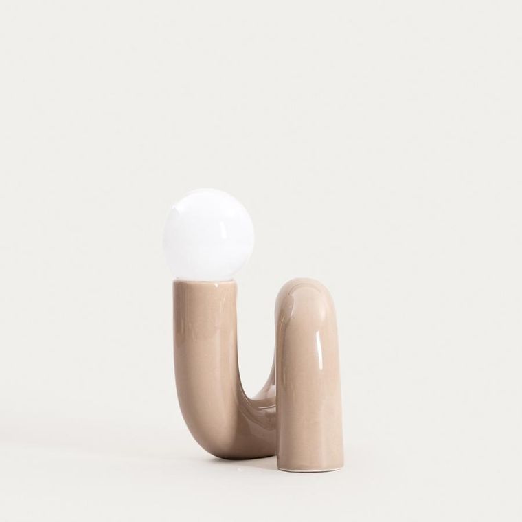 Homla, Twist, lampka LED, beżowa, 15-15-22 cm